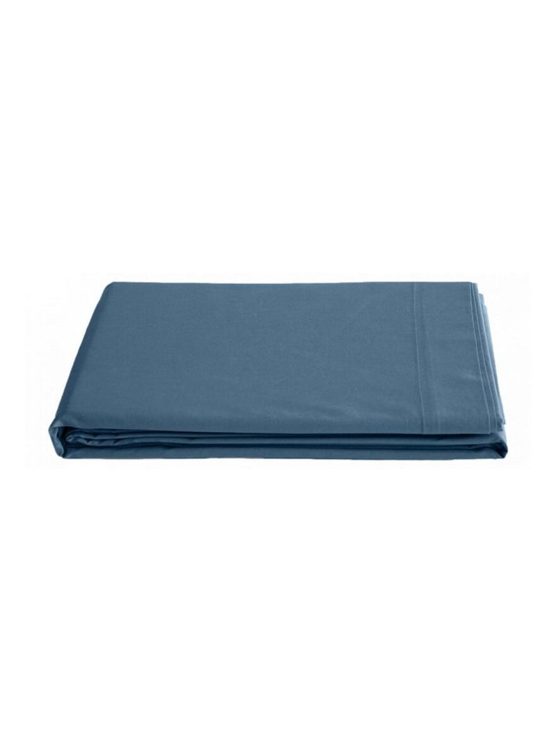 Drap plat - Vent du Sud - 100% Percale de coton peigné Bleu marine - Kiabi