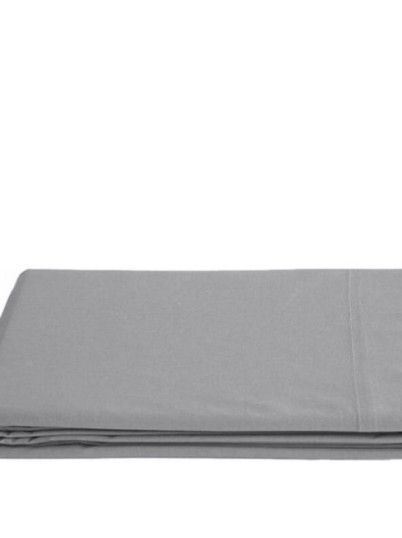Drap plat - Vent du Sud - 100% Percale de coton peigné Gris clair - Kiabi