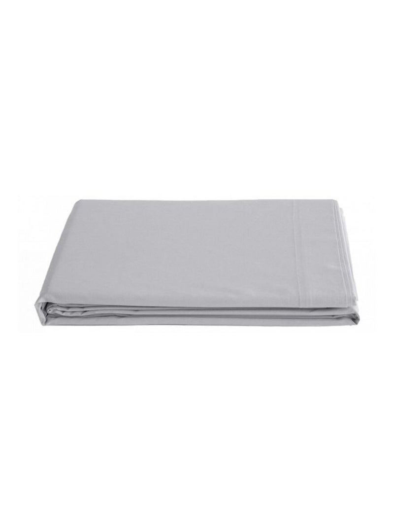 Drap plat - Vent du Sud - 100% Percale de coton peigné Gris perle - Kiabi