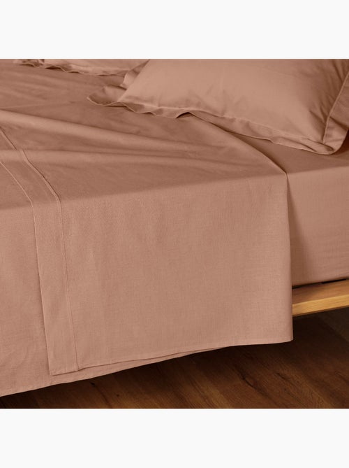 Drap plat 1 personne coton 57 fils Lina - Kiabi