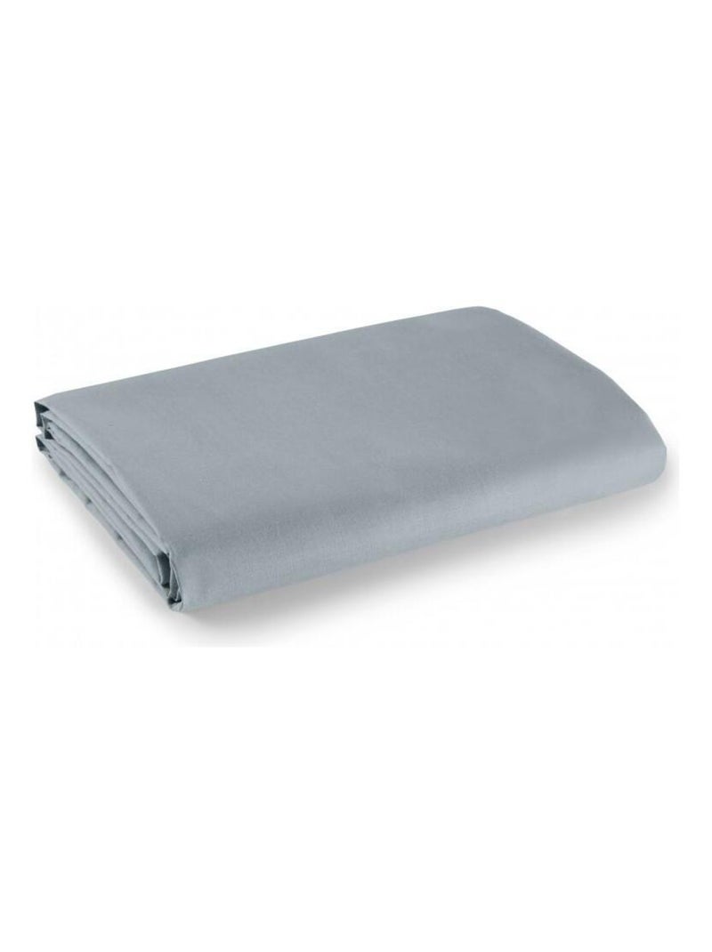 Drap plat 1 place et 2 places 100% coton/57 fils/cm² - Gris Clair - 240 x 300 cm pour lit 2 places Gris clair - Kiabi