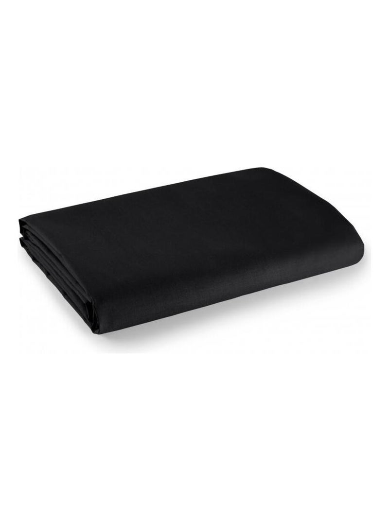 Drap plat 1 place et 2 places 100% coton/57 fils/cm² - Noir - 240 x 300 cm pour lit 2 places Noir - Kiabi