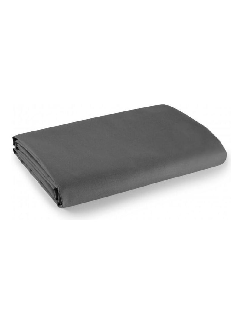Drap plat 1 place et 2 places 100% coton/57 fils/cm² gris anthracite - Kiabi