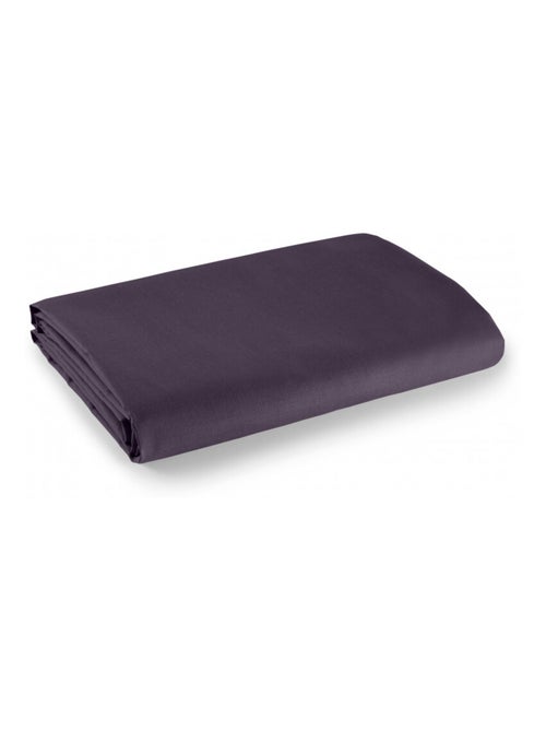 Drap plat 100% Coton / 57 fils/cm² - Prune - 240 x 300 cm pour lit 2 places - Kiabi