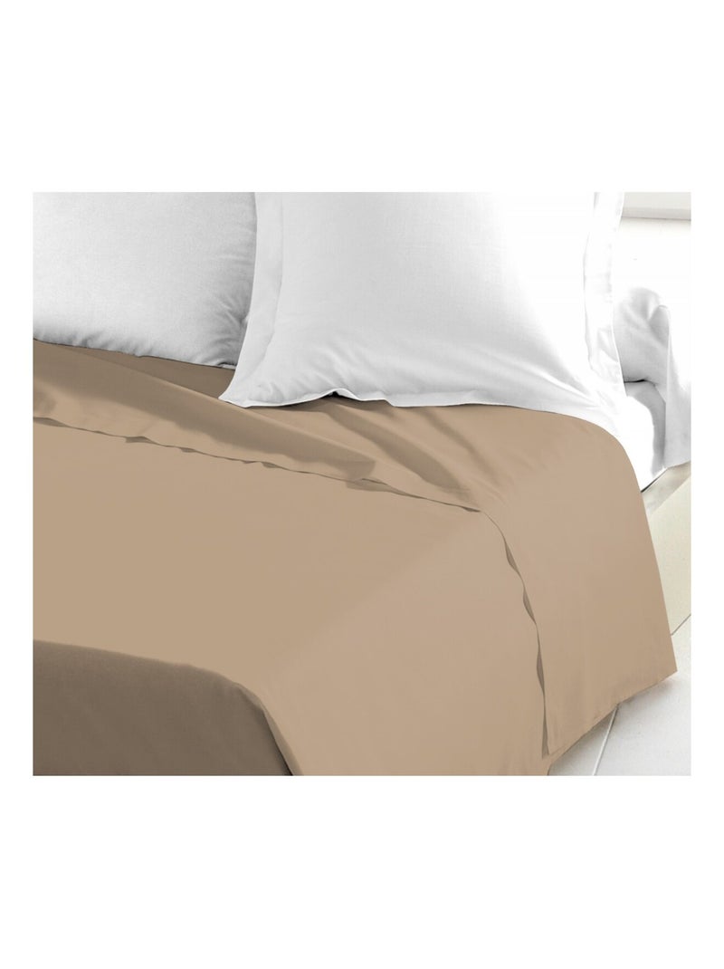 Drap plat 100% coton 57 fils/cm² – Doux et résistant – Plusieurs tailles – Facile d’entretien Beige - Kiabi