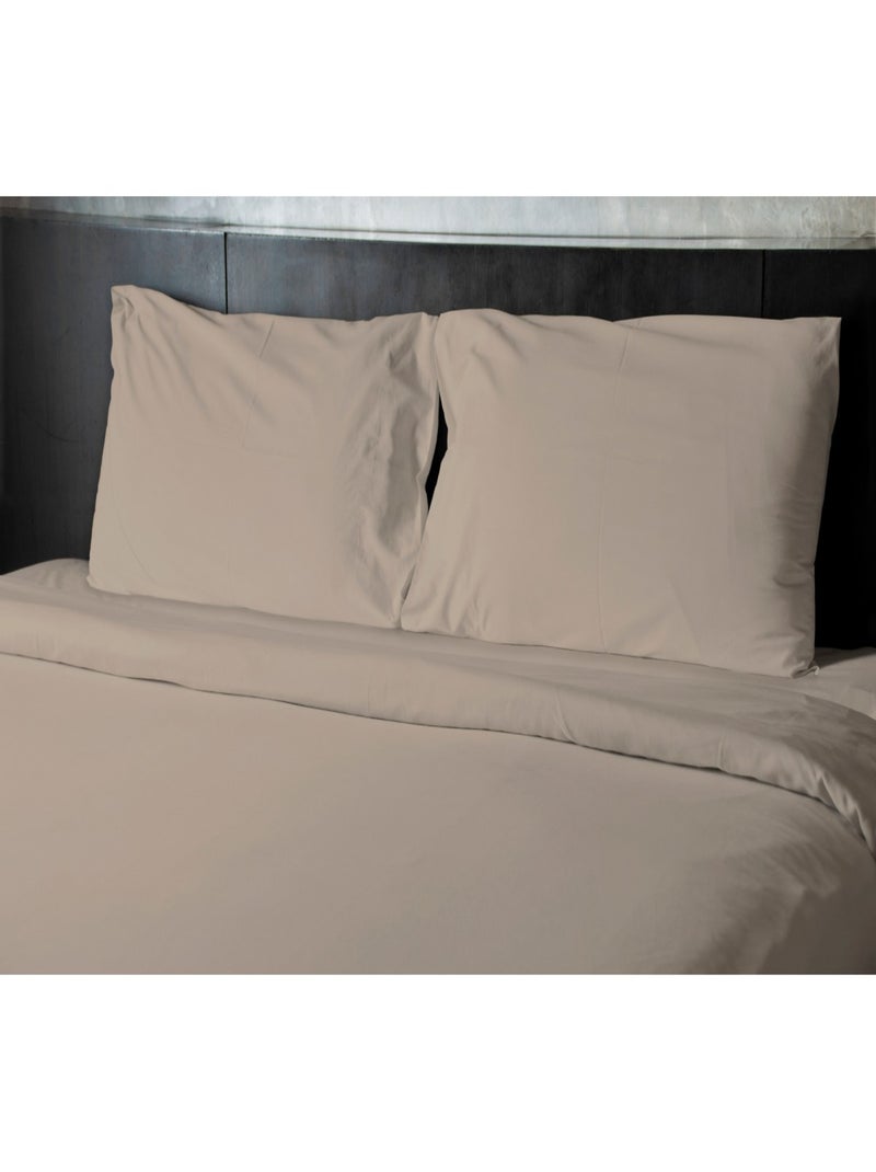 Drap plat 100% coton 57 fils/cm² – Doux et résistant – Plusieurs tailles – Facile d’entretien Beige - Kiabi