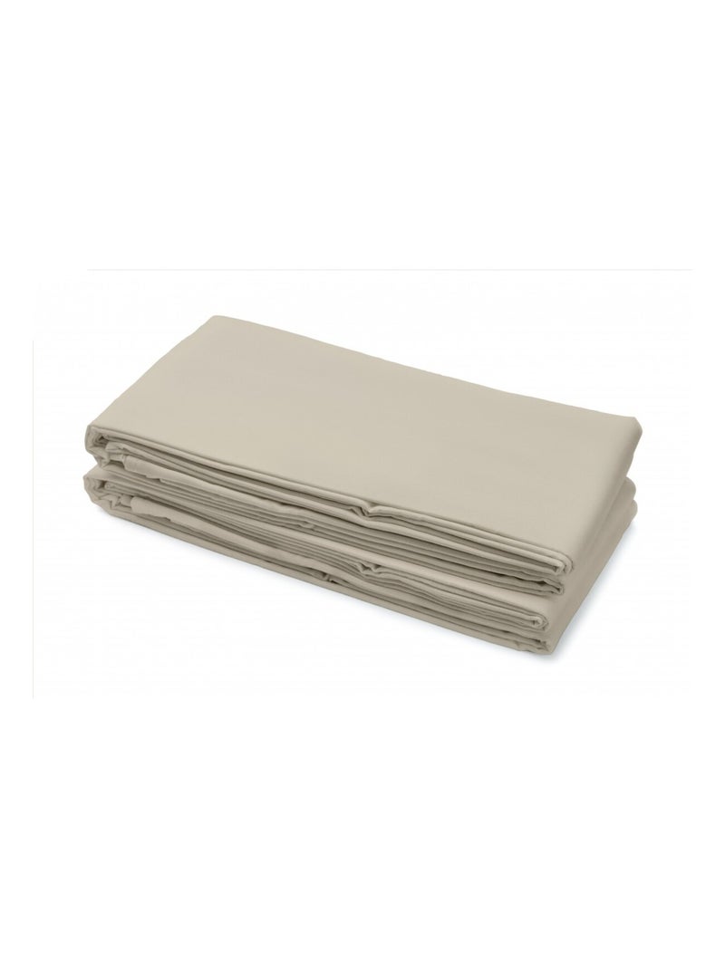 Drap plat 100% coton 57 fils/cm² – Doux et résistant – Plusieurs tailles – Facile d’entretien Beige clair - Kiabi