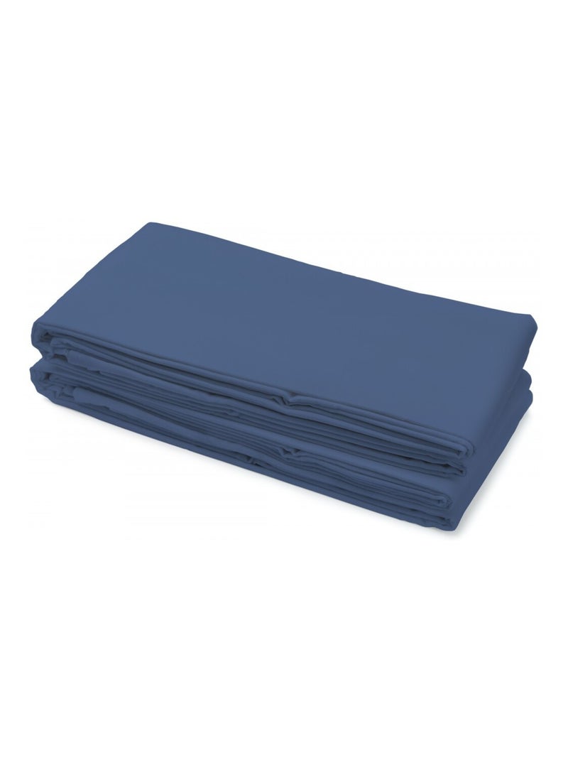 Drap plat 100% coton 57 fils/cm² – Doux et résistant – Plusieurs tailles – Facile d’entretien Bleu - Kiabi