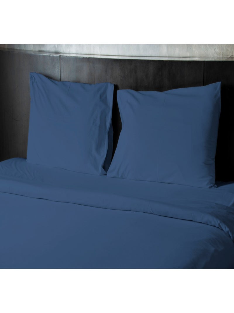 Drap plat 100% coton 57 fils/cm² – Doux et résistant – Plusieurs tailles – Facile d’entretien Bleu - Kiabi