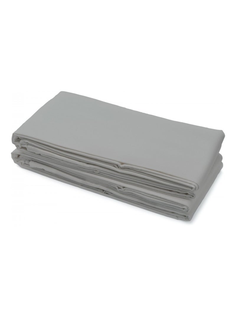 Drap plat 100% coton 57 fils/cm² – Doux et résistant – Plusieurs tailles – Facile d’entretien Gris clair - Kiabi