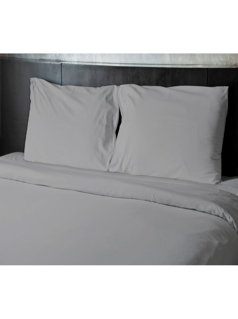 Drap plat 100% coton 57 fils/cm² – Doux et résistant – Plusieurs tailles – Facile d’entretien Gris clair - Kiabi