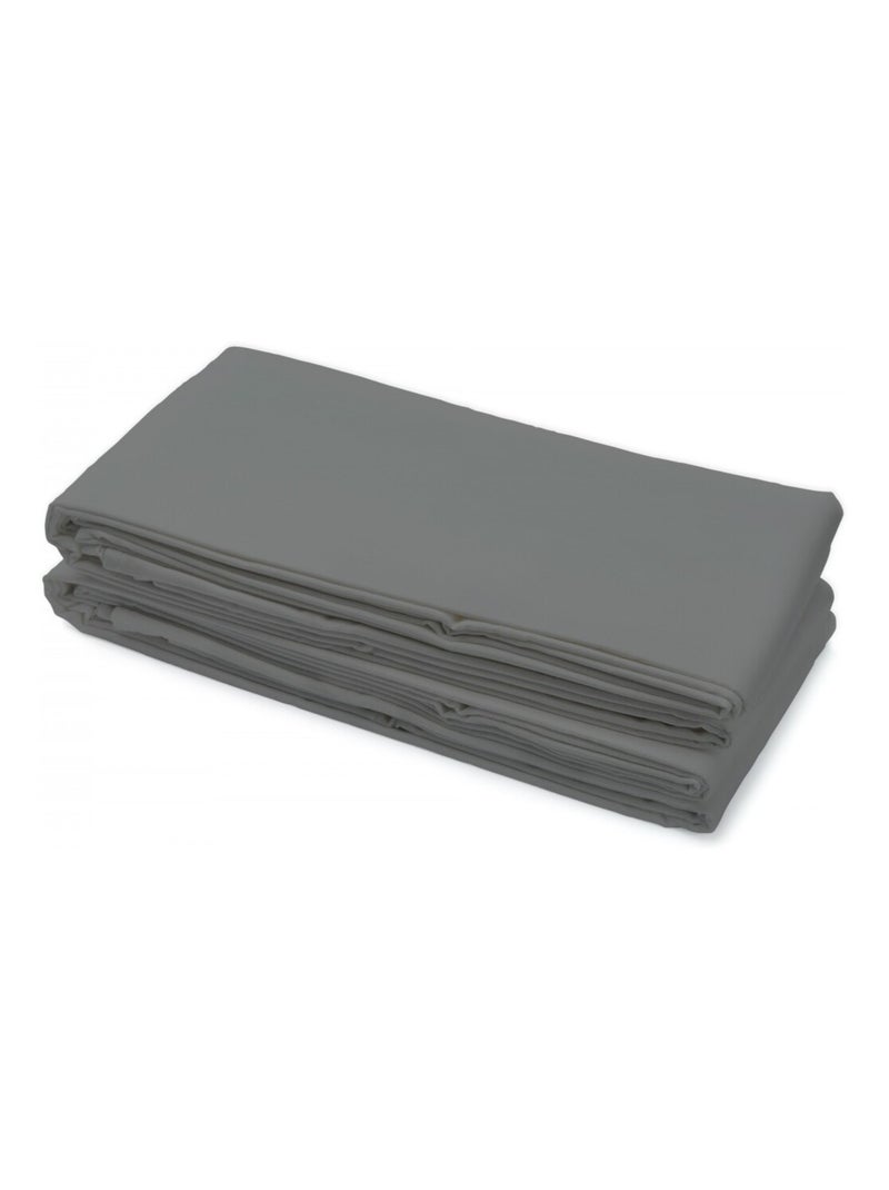 Drap plat 100% coton 57 fils/cm² – Doux et résistant – Plusieurs tailles – Facile d’entretien Gris foncé - Kiabi
