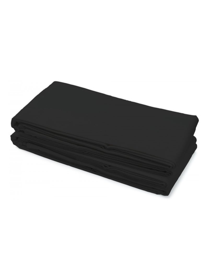 Drap plat 100% coton 57 fils/cm² – Doux et résistant – Plusieurs tailles – Facile d’entretien Noir - Kiabi