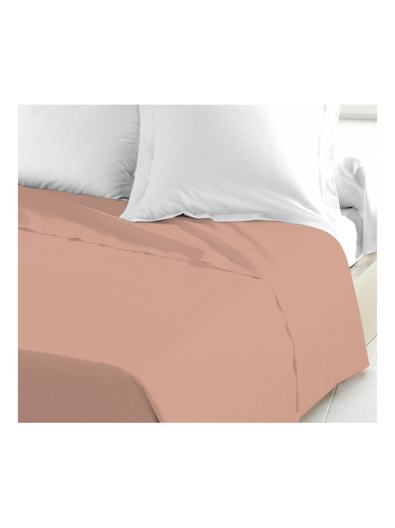 Drap plat 100% coton 57 fils/cm² – Doux et résistant – Plusieurs tailles – Facile d’entretien Rose - Kiabi