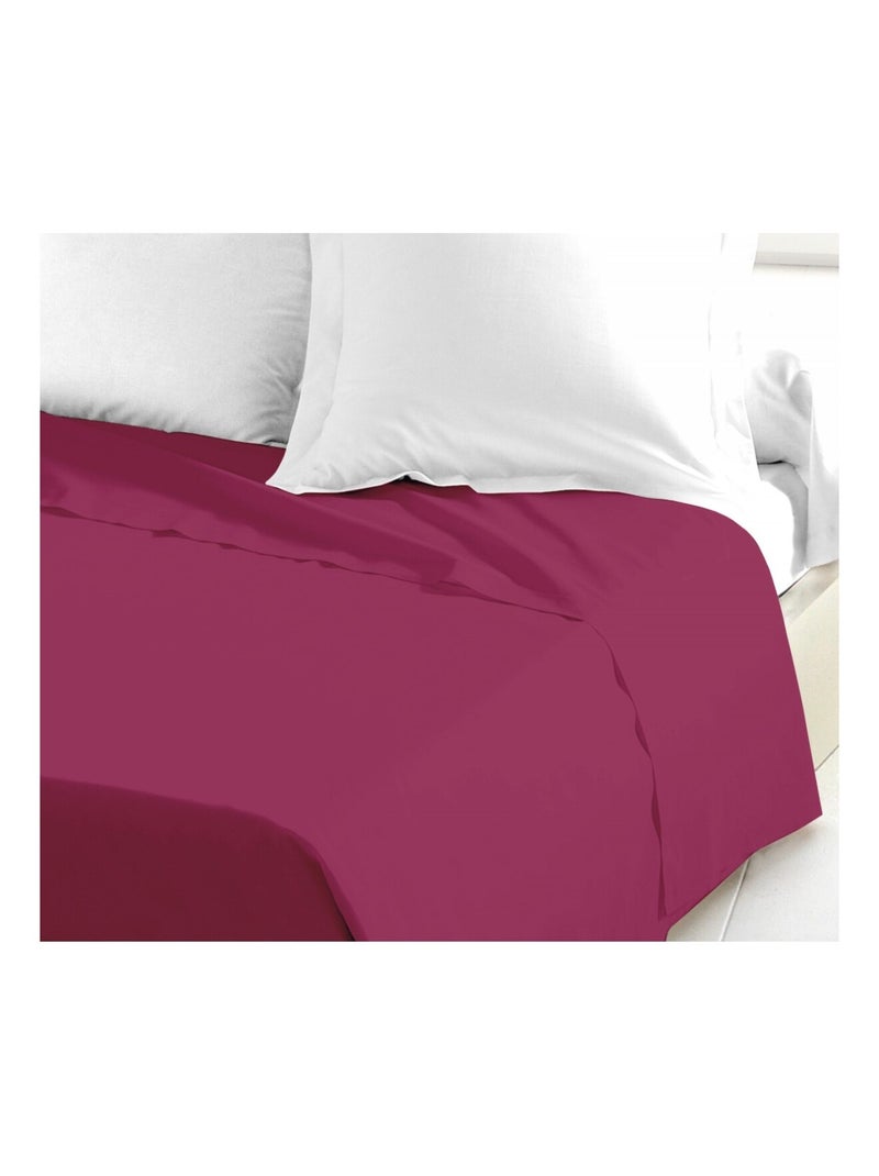 Drap plat 100% coton 57 fils/cm² – Doux et résistant – Plusieurs tailles – Facile d’entretien Rose fushia - Kiabi