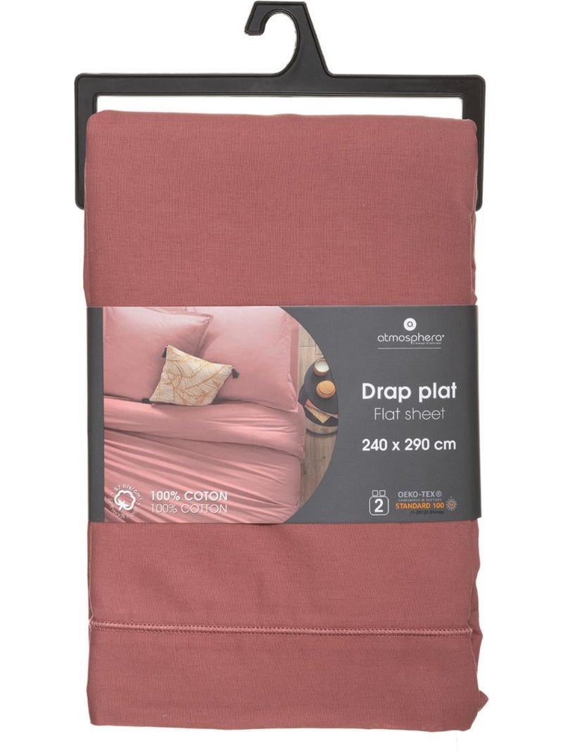 Drap plat 100% coton CARINA Blush - Kiabi