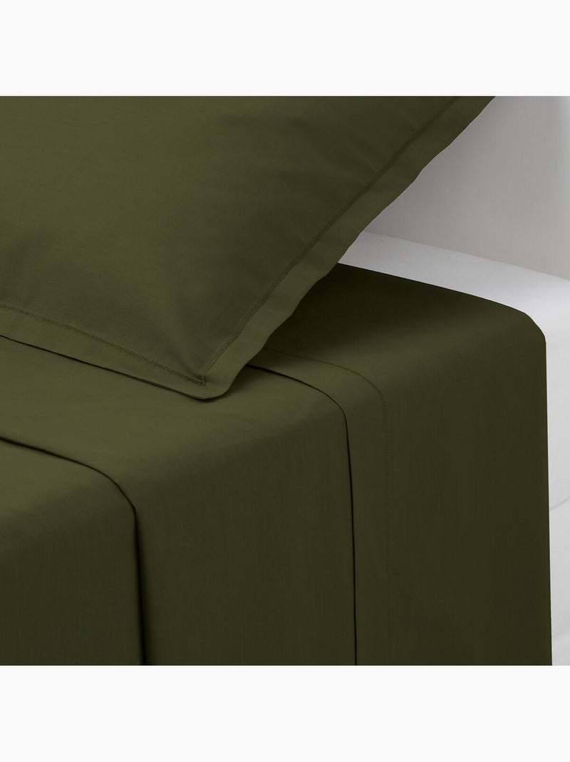 Drap plat 100% coton CARINA Kaki - Kiabi