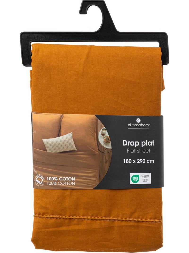Drap plat 100% coton CARINA Moutarde - Kiabi