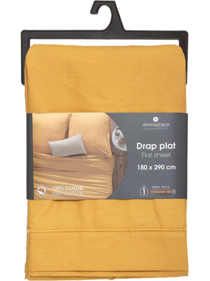 Drap plat 100% coton CARINA Ocre - Kiabi