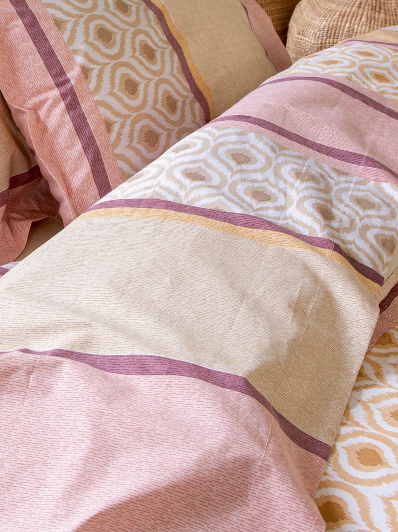 Drap plat 100% coton INOUK rose/beige Beige - Kiabi