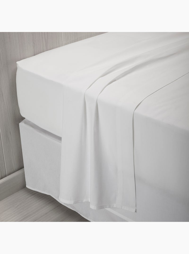 Drap plat 100% Coton Respirant Blanc - Kiabi