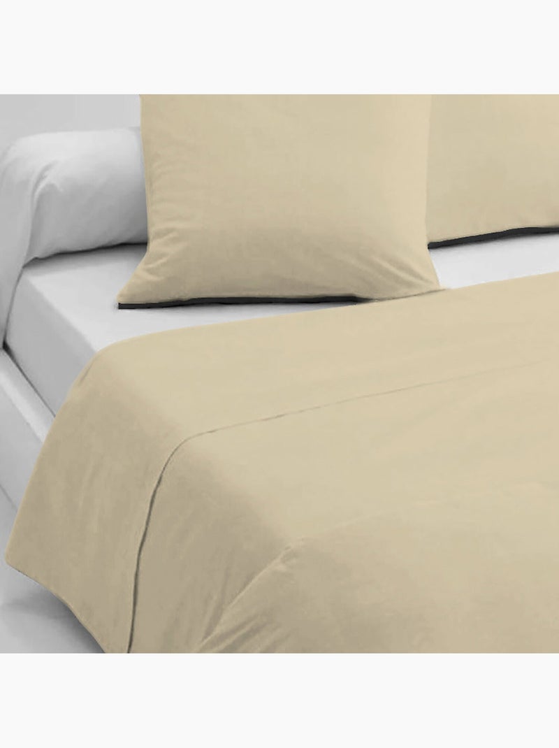 Drap plat 100% coton uni Gris - Kiabi