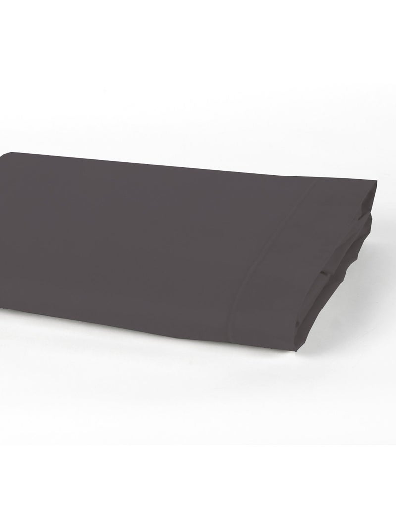 Drap plat 100 % percale de coton Gris - Kiabi