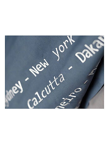 Drap plat 180x290 cm brodé NAVIGATEUR par Sylvie Thiriez