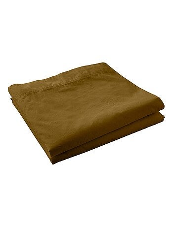 Drap plat 240x300 en 100% Percale de Coton Lavé 80 fils