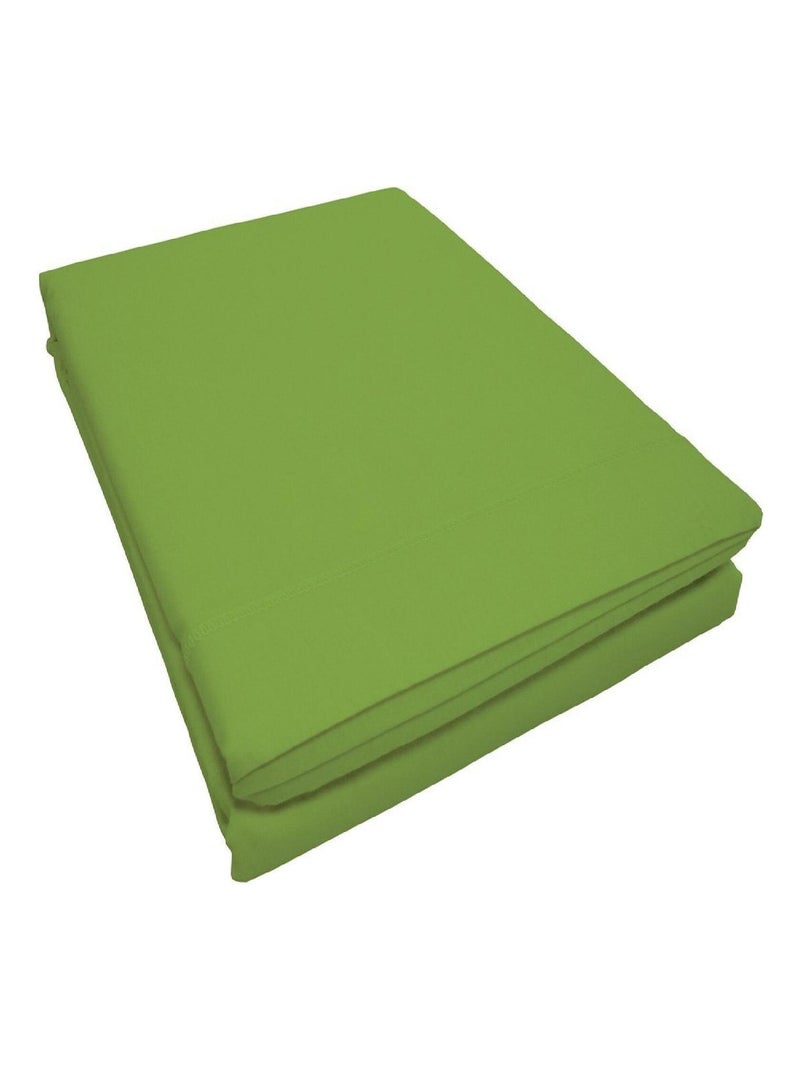 Drap plat 57 fils coton Tendance uni Vert olive - Kiabi