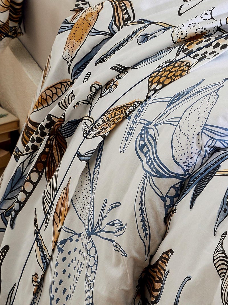 Drap plat aux fleurs exubérantes Blanc - Kiabi