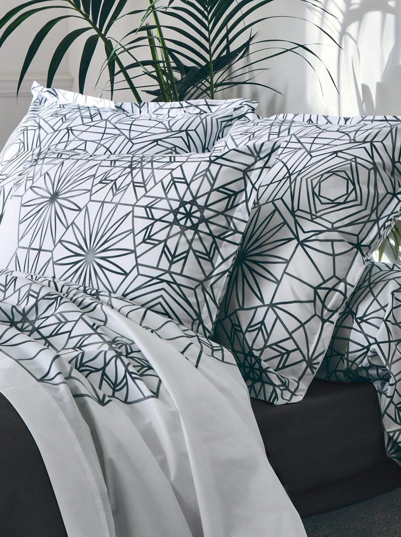 Drap plat aux motifs floraux et graphiques Blanc - Kiabi