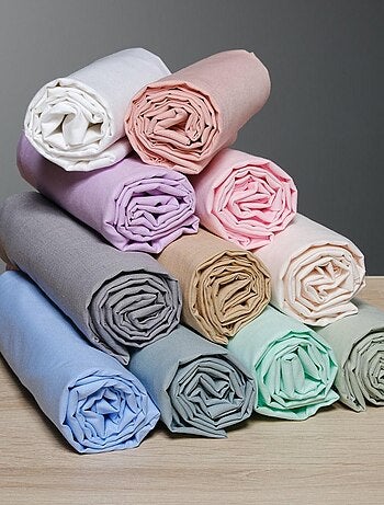 Drap plat coton 57 fils en molleton flanelle TOUDOUX