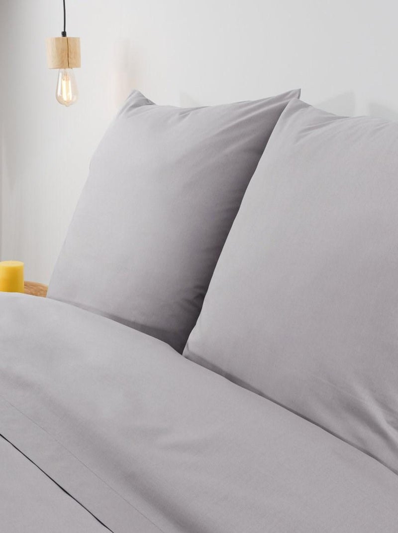 Drap plat coton 57 fils en molleton flanelle TOUDOUX Gris - Kiabi