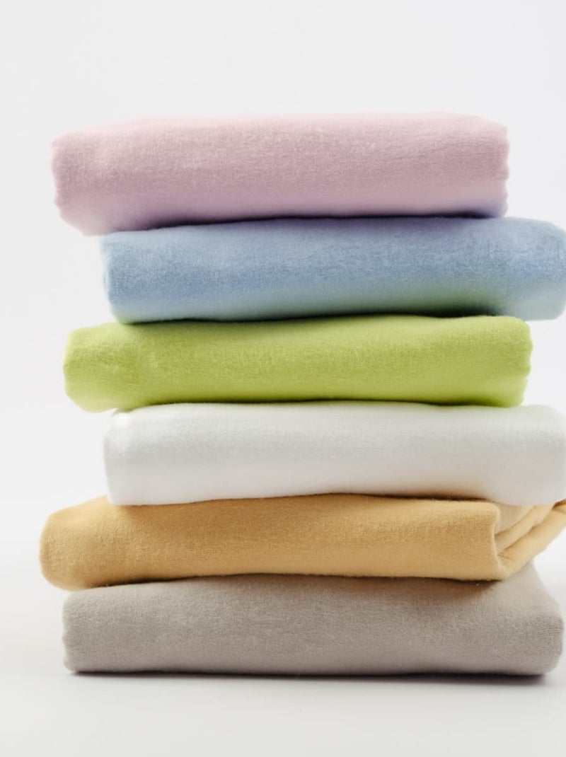 Drap plat coton 57 fils en molleton flanelle TOUDOUX Rose - Kiabi
