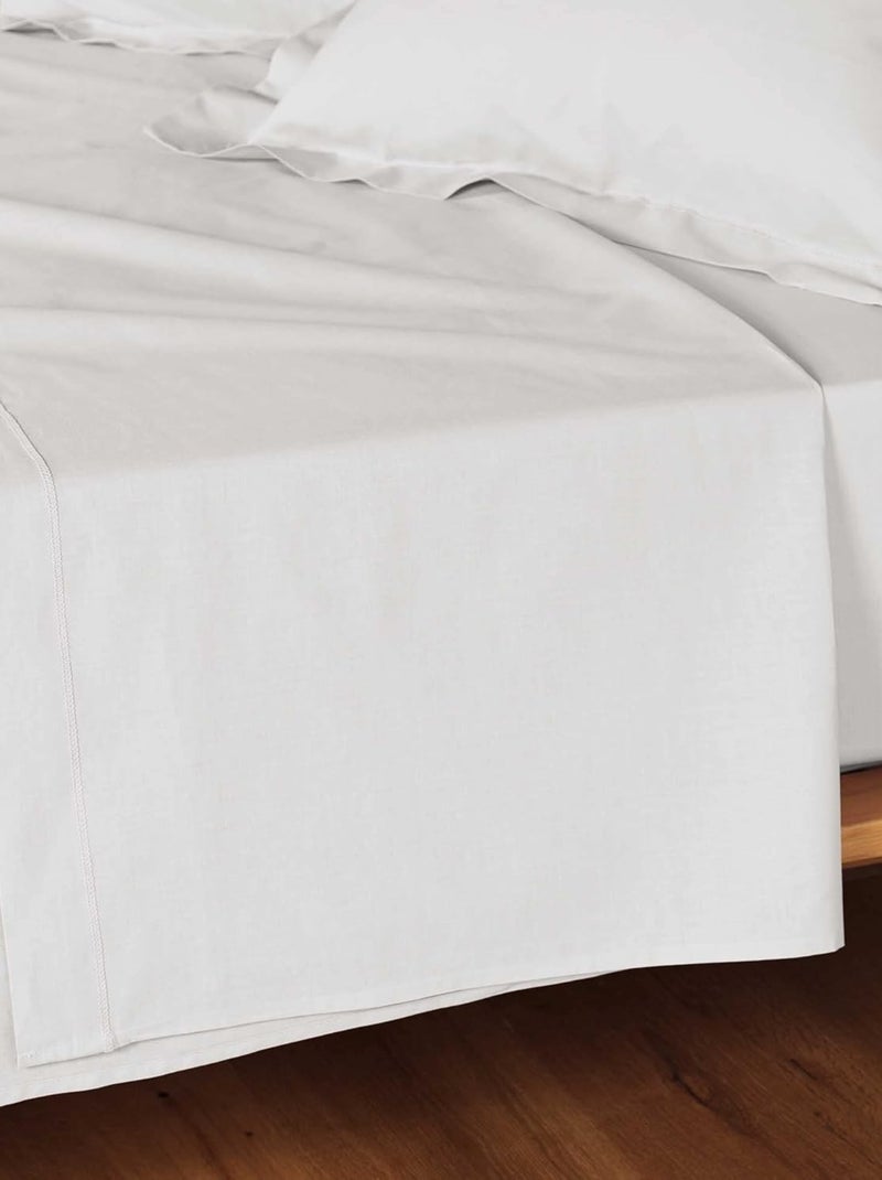 Drap Plat Coton 57 fils LINA PROMO LINGE Blanc - Kiabi