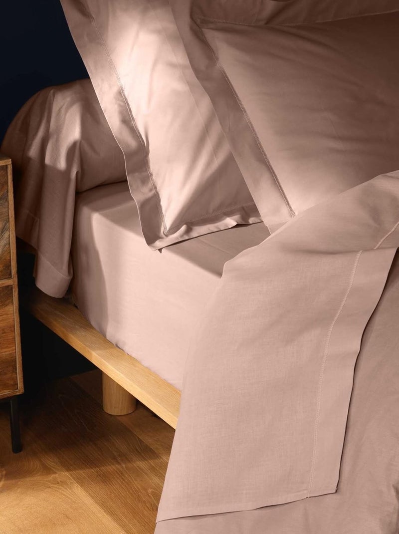 Drap Plat Coton 57 fils LINA PROMO LINGE Rose - Kiabi