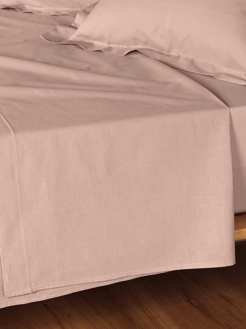 Drap Plat Coton 57 fils LINA PROMO LINGE Rose - Kiabi