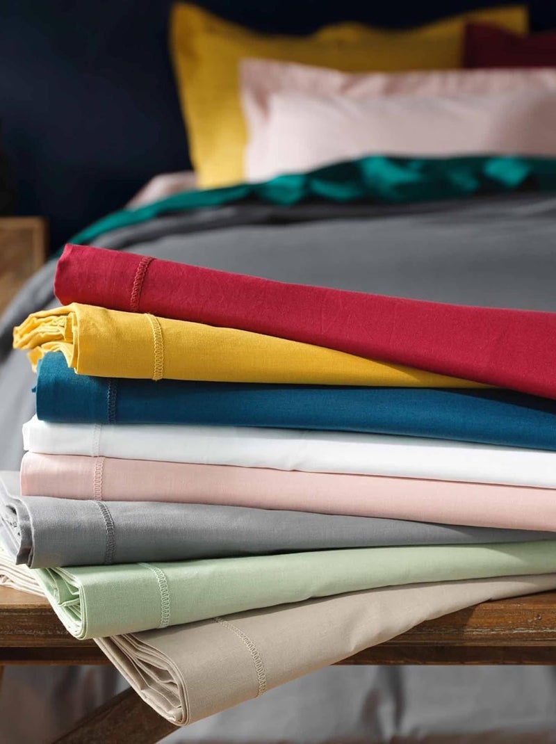 Drap Plat Coton 57 fils LINA PROMO LINGE Rouge - Kiabi