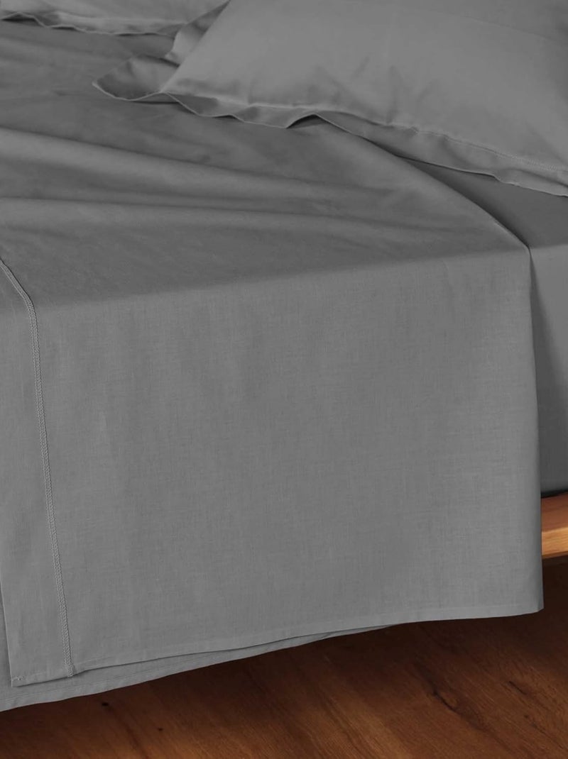 Drap Plat Coton 57 fils NOA PROMO LINGE Gris - Kiabi