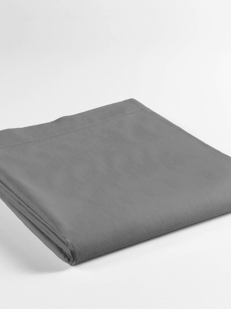 Drap plat coton Collection Emotion gris anthracite - Kiabi