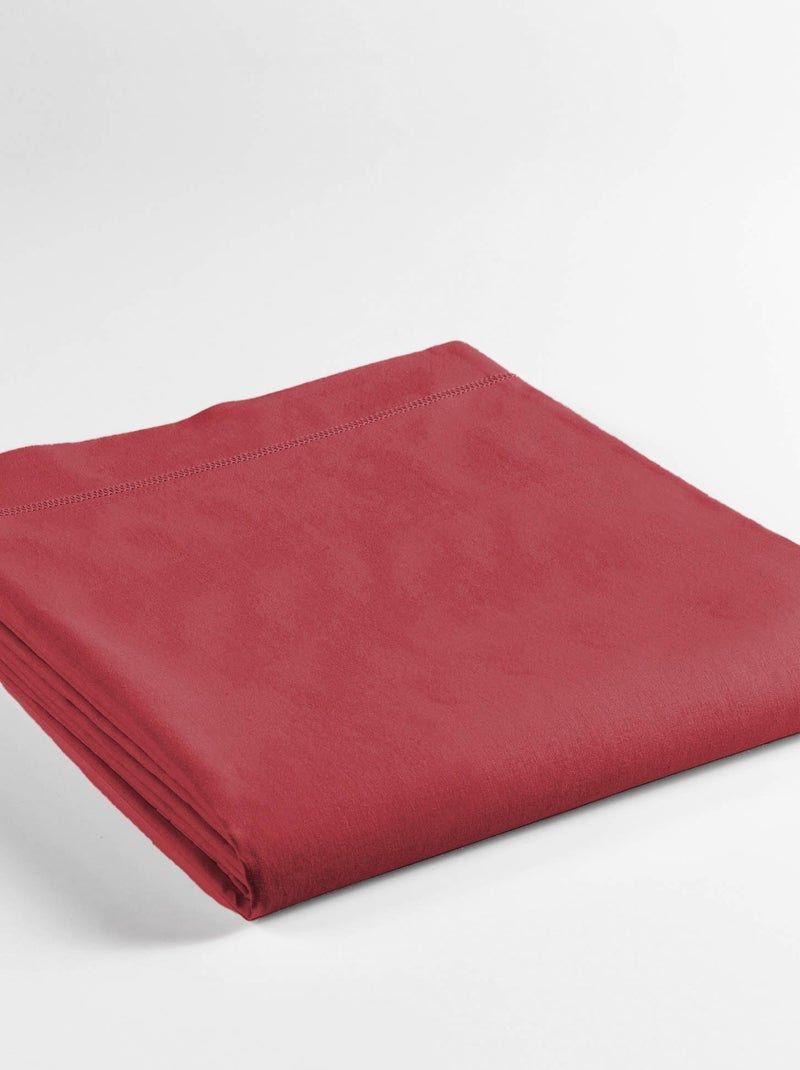 Drap plat coton Collection Emotion Rouge - Kiabi