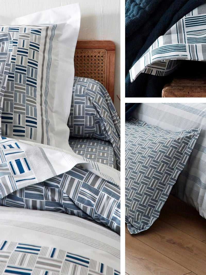 Drap plat coton DIEGO Bleu azur - Kiabi