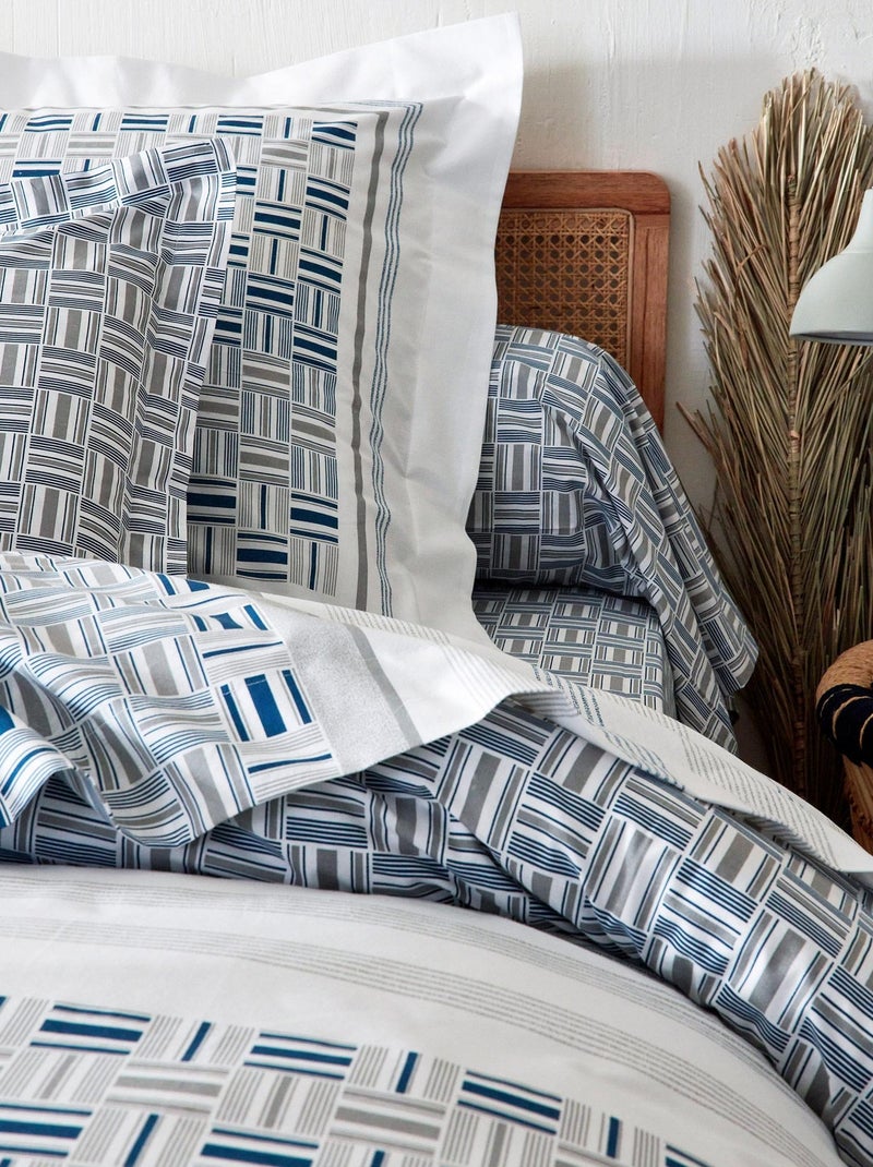 Drap plat coton DIEGO Bleu azur - Kiabi