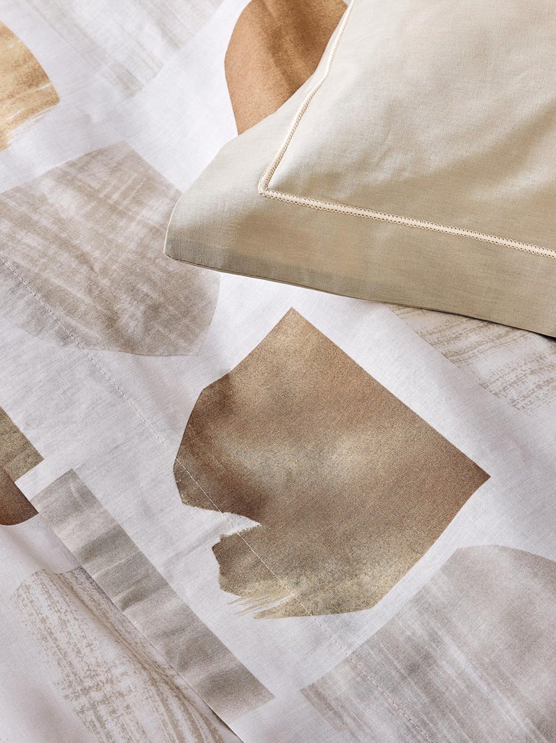 Drap plat coton graphique Marron clair - Kiabi