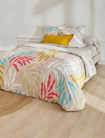 Drap plat coton imprimé végétal