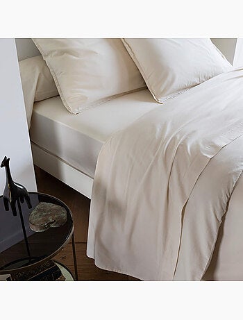 Drap plat coton lavé
