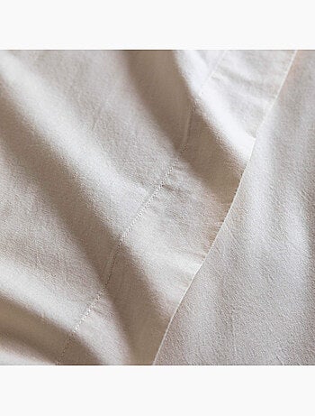 Drap plat coton lavé