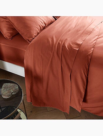 Drap plat coton lavé
