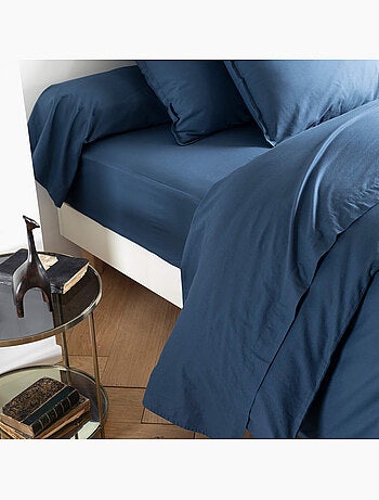Drap plat coton lavé